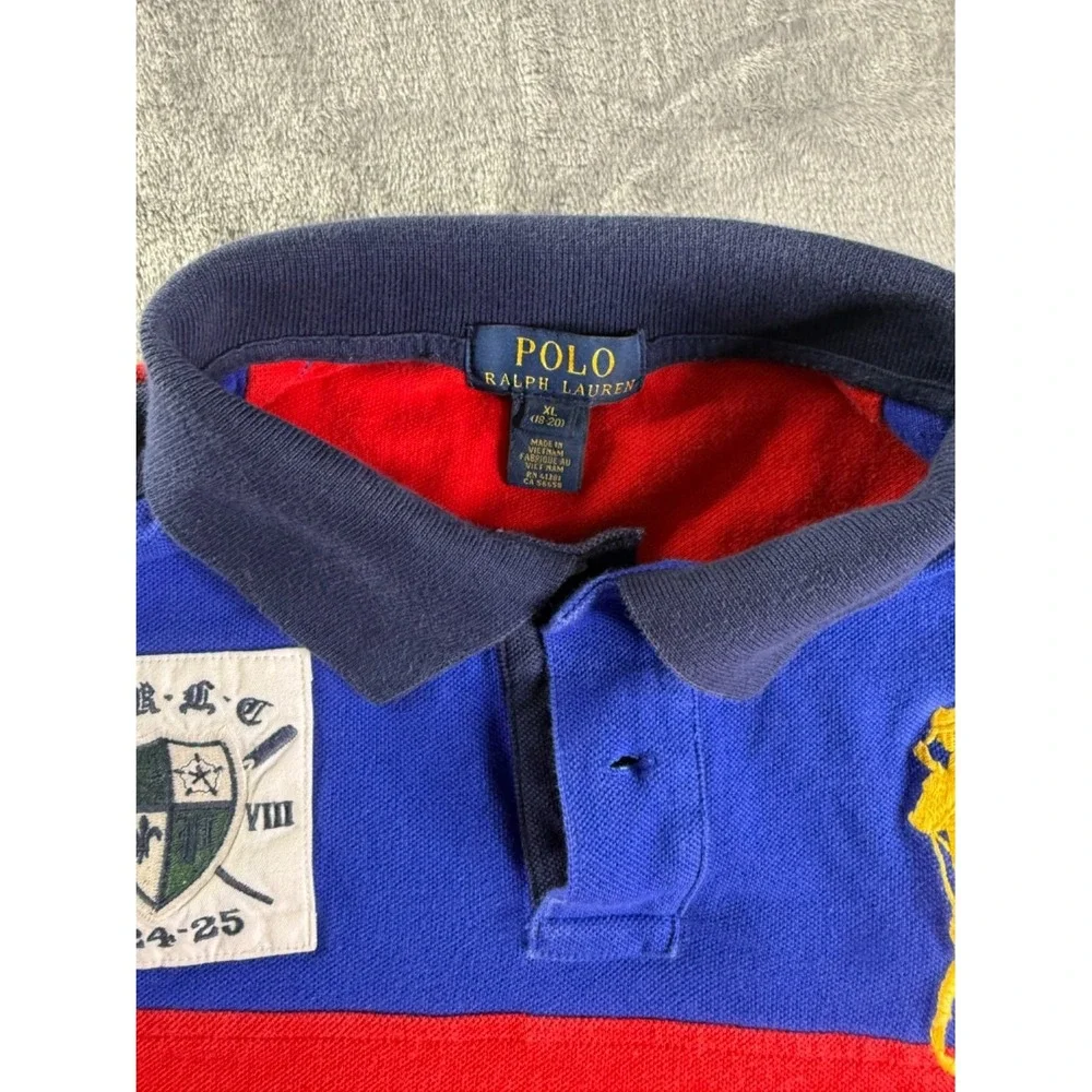 Polo Ralph Lauren Big Pony Colorblock Shirt Boys XL Multicolor 100% Cotton
